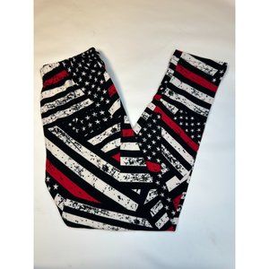 Firefighter Support Thin Red Line Flag Buttery soft Boutique Leggings Kids Small